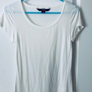 Boden White Short Sleeve Scoop Neck Top
